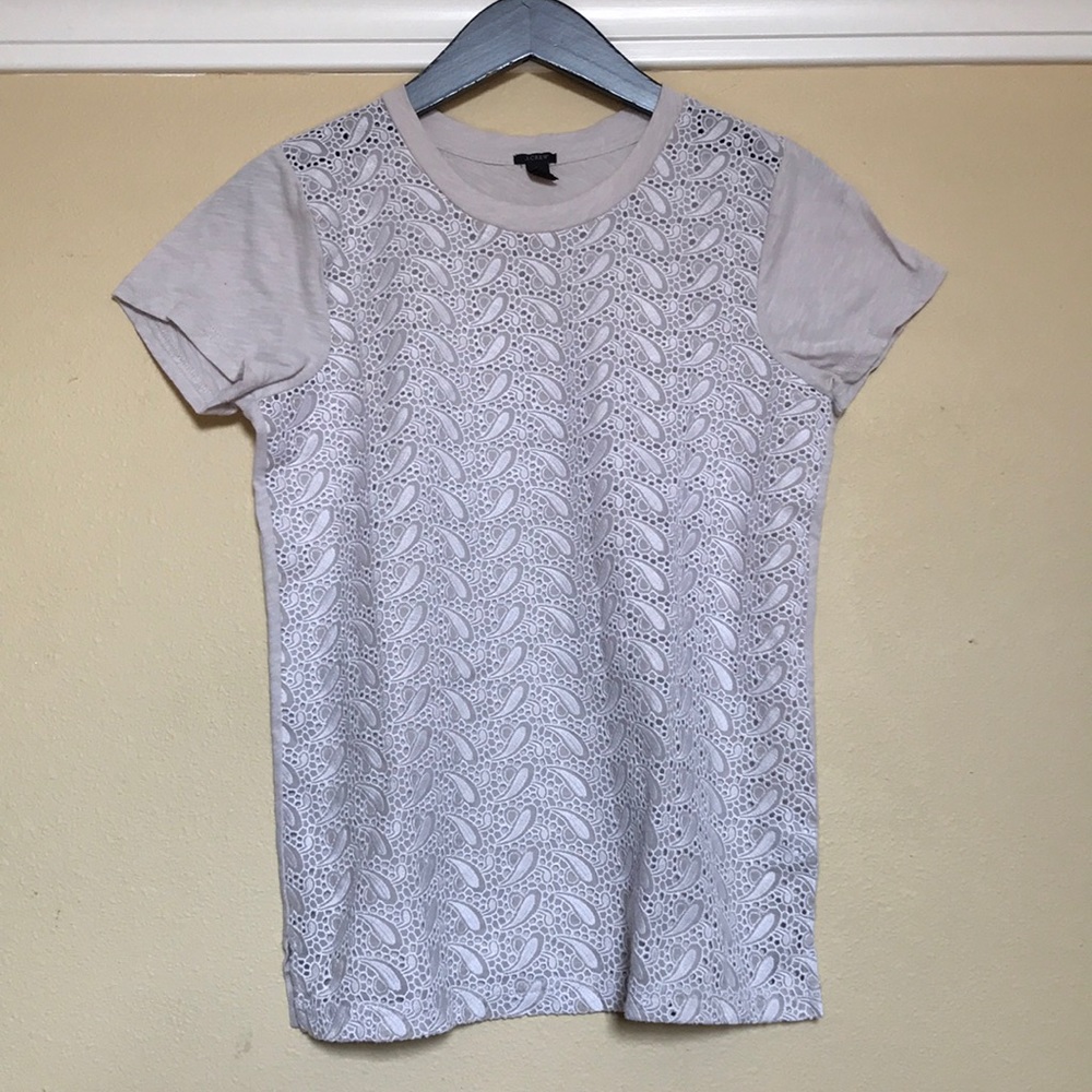 JCrew paisley eyelet top